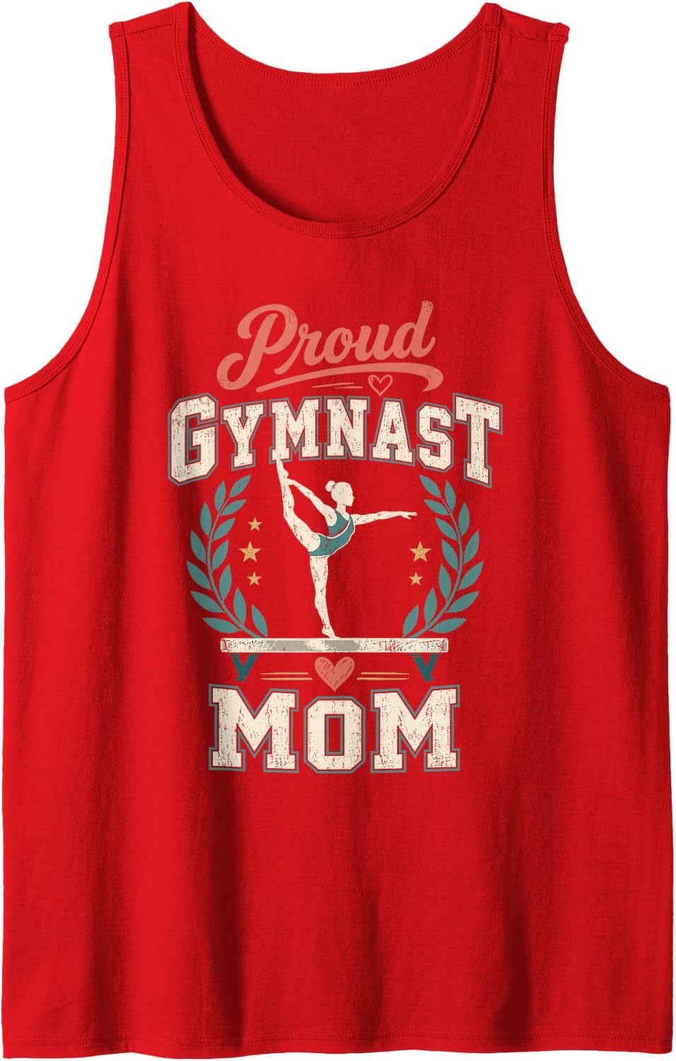 Cute Proud Gymnast Mom Gymnastics Mom Sleeveless Tank Top - Red