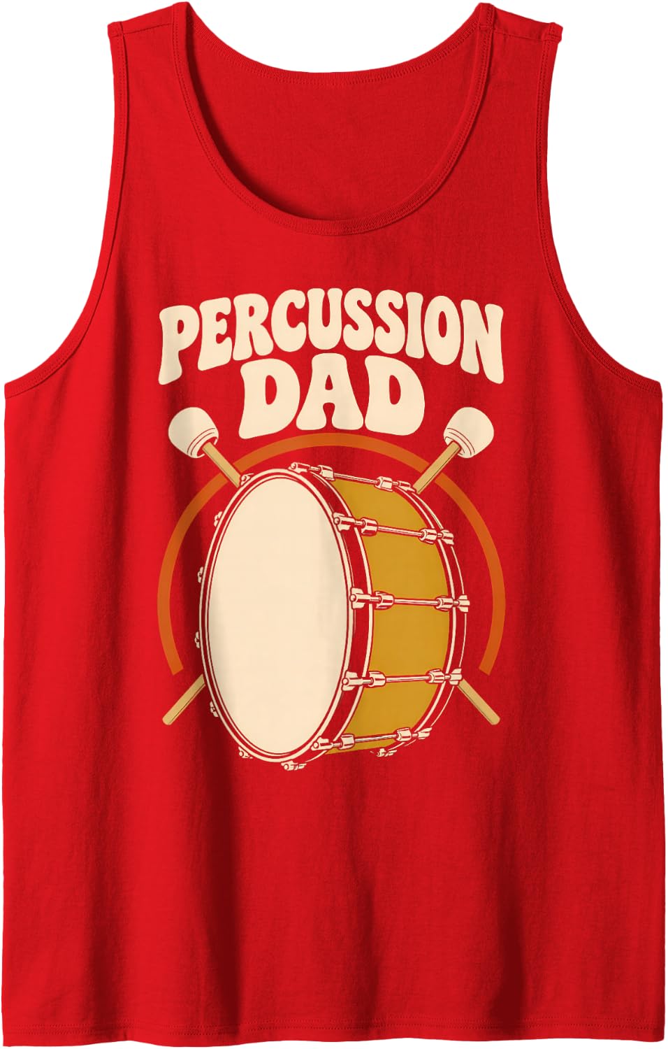 Men's Percussion Dad Drummer Rhythm Sleeveless Tank Top - Red