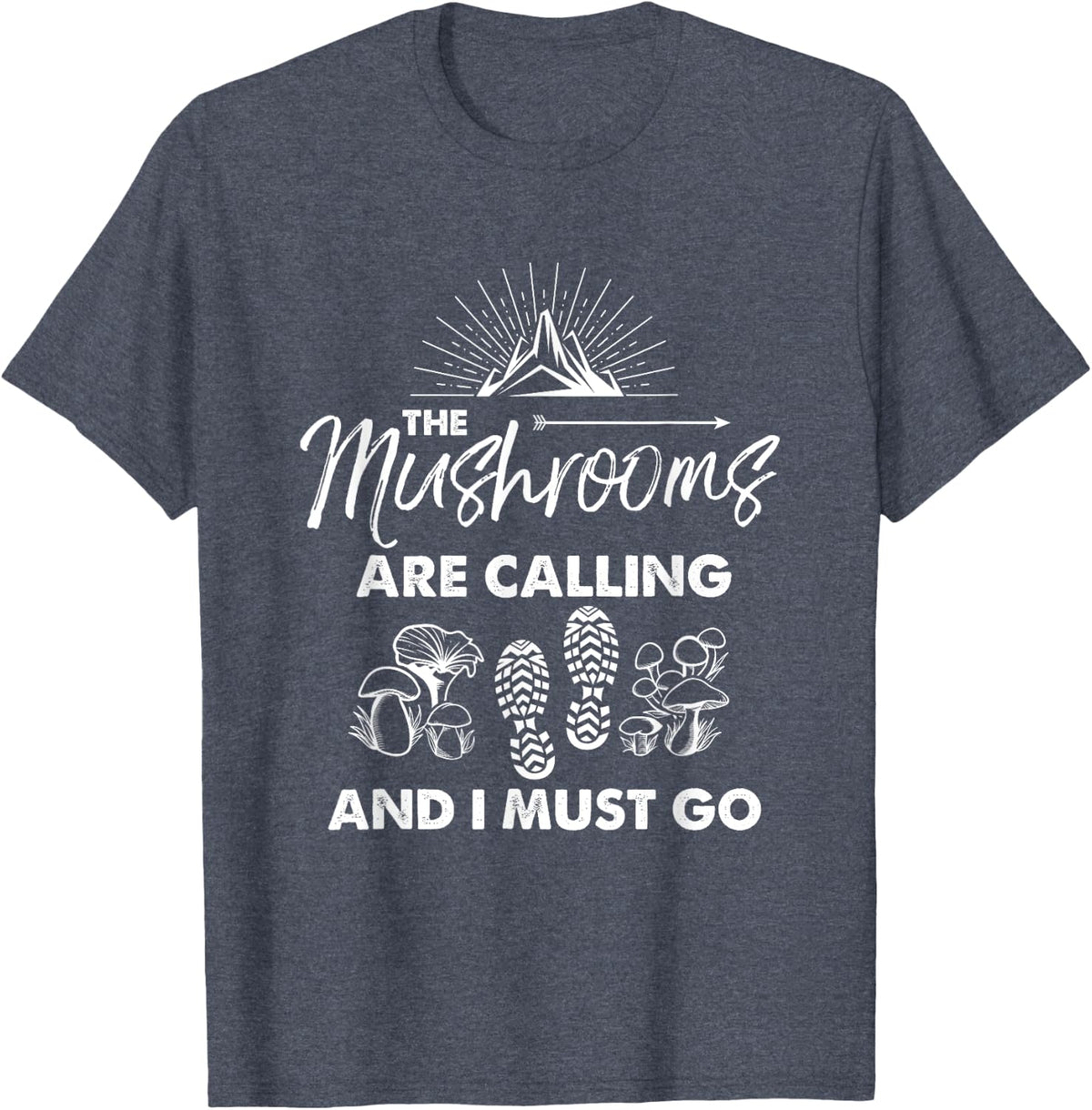 Mushrooms Are Calling Morel fungi Morchella picking T Shirt T-Shirt - Heather Blue