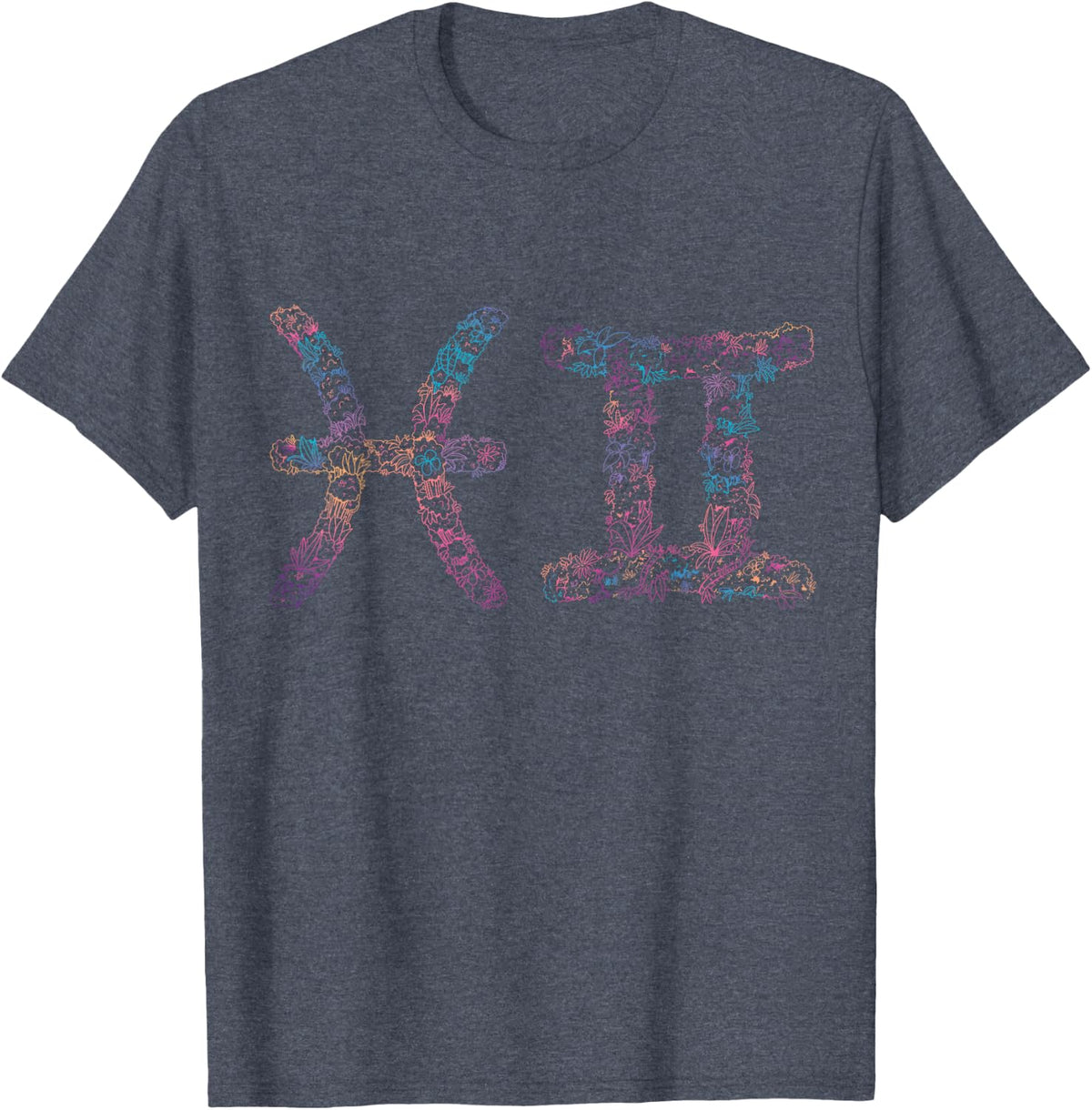 Astrology Horoscope Zodiac Signs Pisces and Gemini Couple T-Shirt - Heather Blue