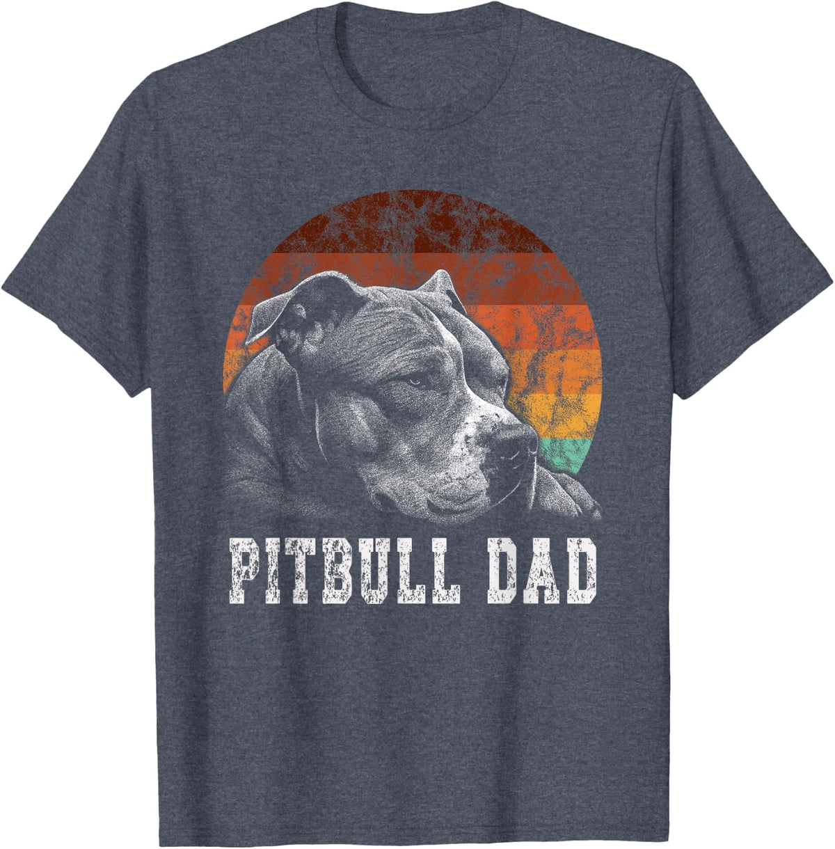 Pitbull Dad Tee Pittie Dog Owner Father T-Shirt For Men Dog Lover Gift - Heather Blue
