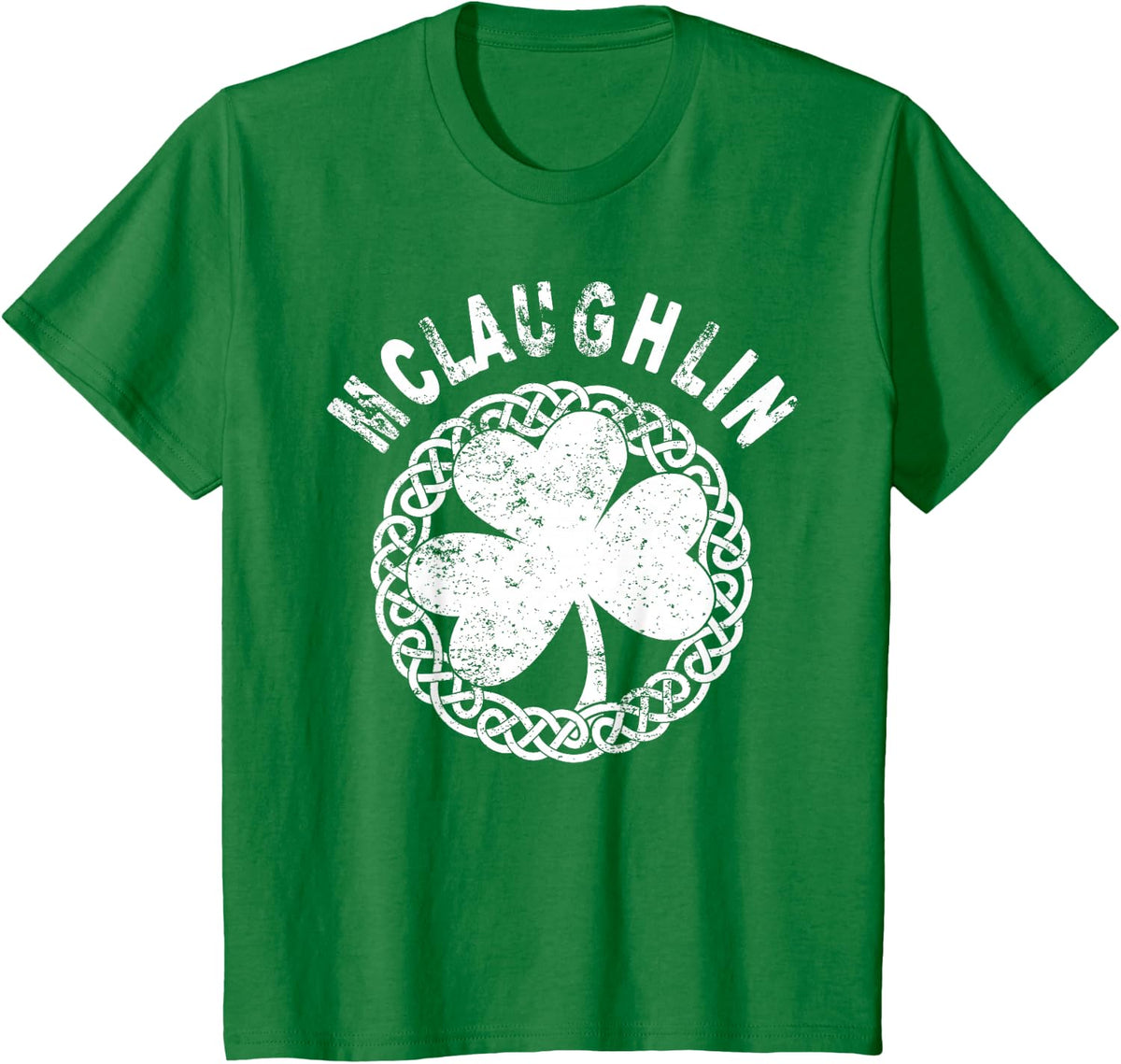 Celtic Theme - McLaughlin Irish Family Name T-Shirt - Kelly Green