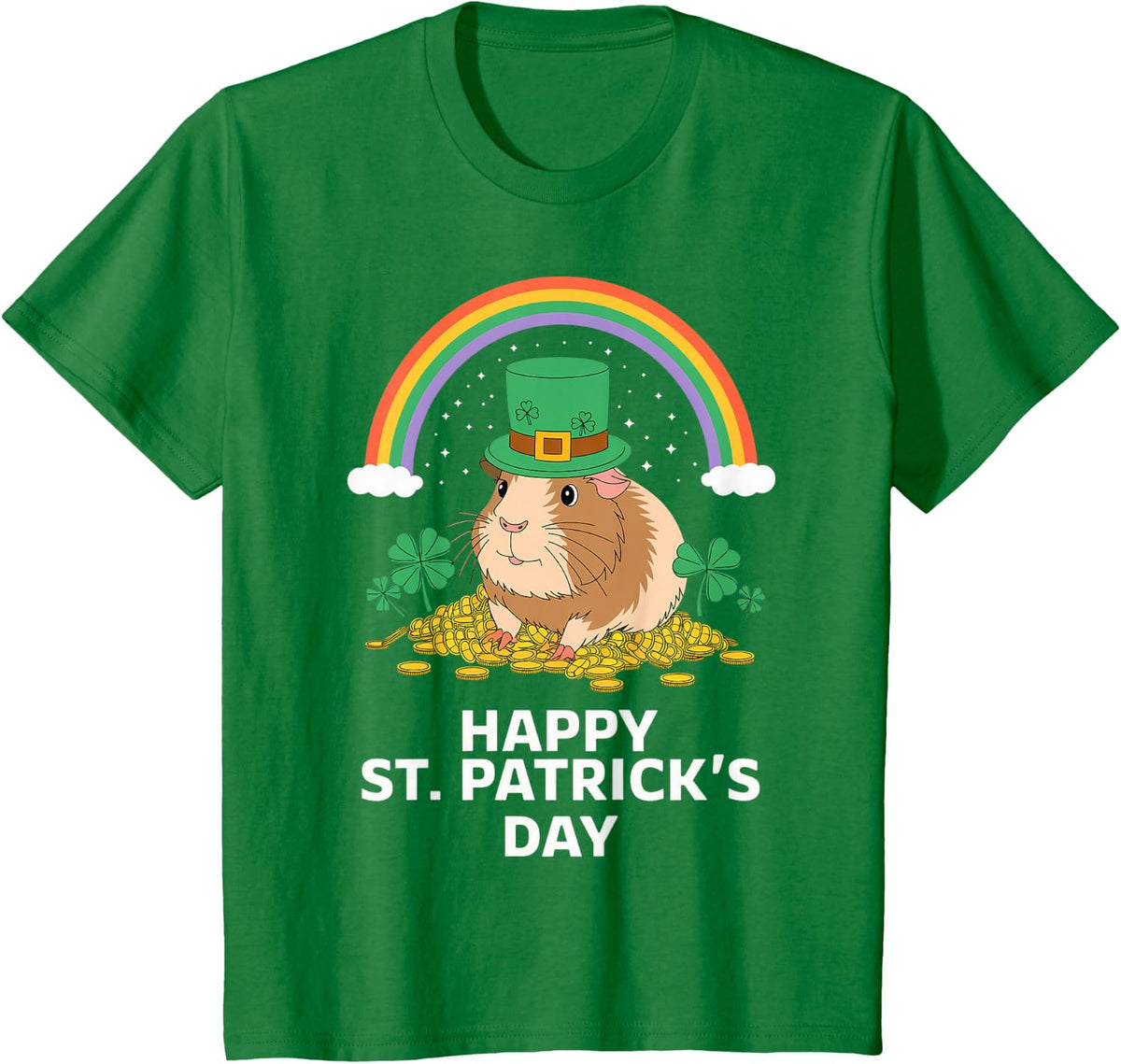 Women, Men, Kids Guinea pig St Patrick's Day T-Shirt - Kelly Green