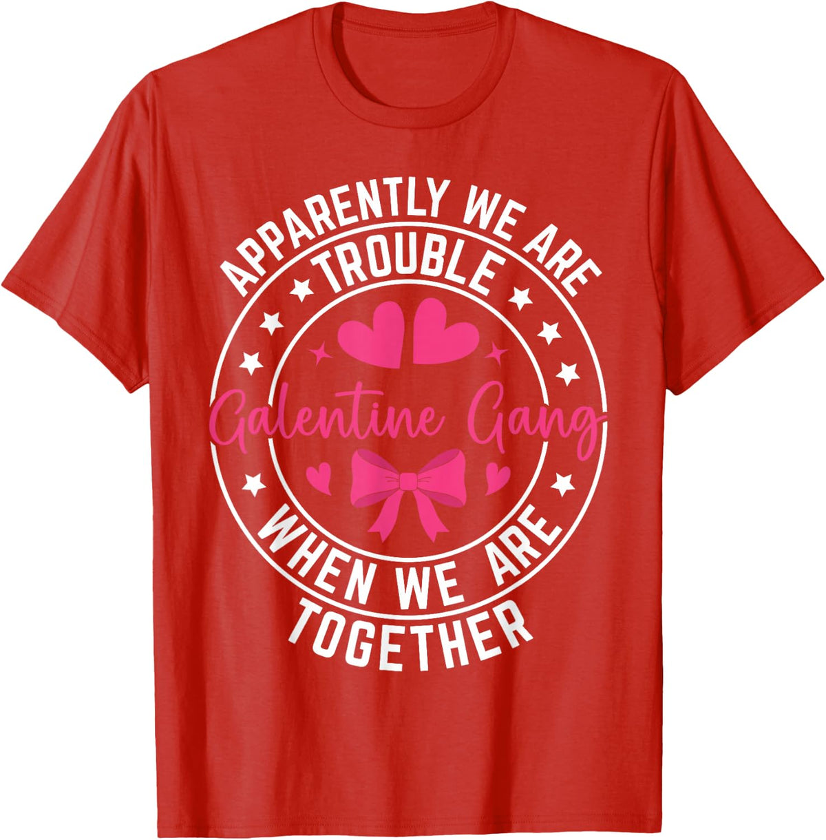 Girls Night Squad Galentines Day T-Shirt - Red