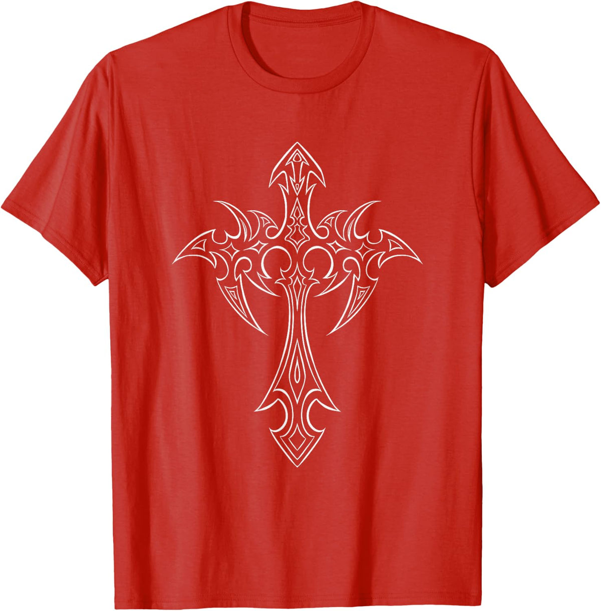 Gothic Cross Grunge Aesthetic Y2k Mall Goth T-Shirt - Red
