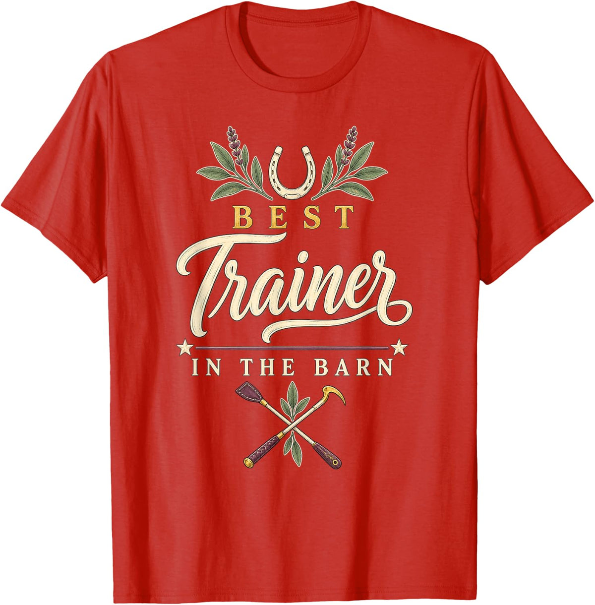 Riding Instructor Horse Trainer Equestrian Barn Lesson T-Shirt - Red