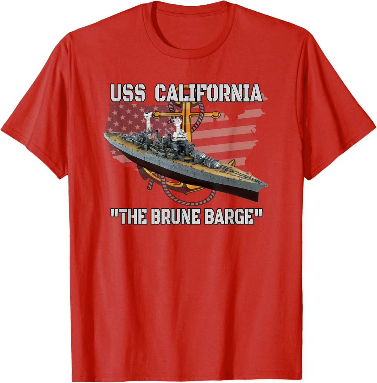 USS California BB-44 Battleship Veterans Day Warship Father T-Shirt - Red
