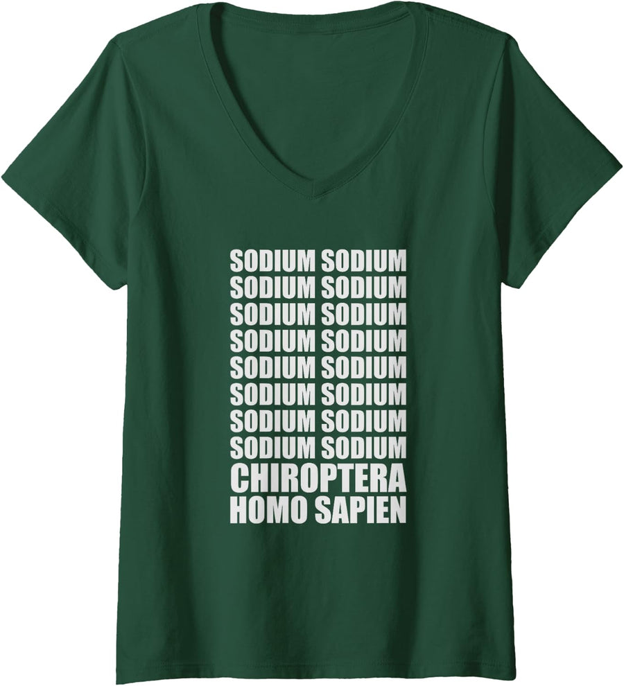 Women's Funny Science Chemistry Code Classic Superhero Theme V-Neck T-Shirt - Dark Green