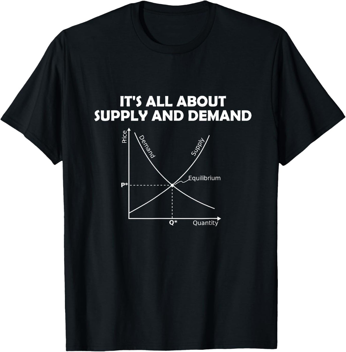 Math Economics Supply and Demand T Shirt Gift School T-Shirt - Black