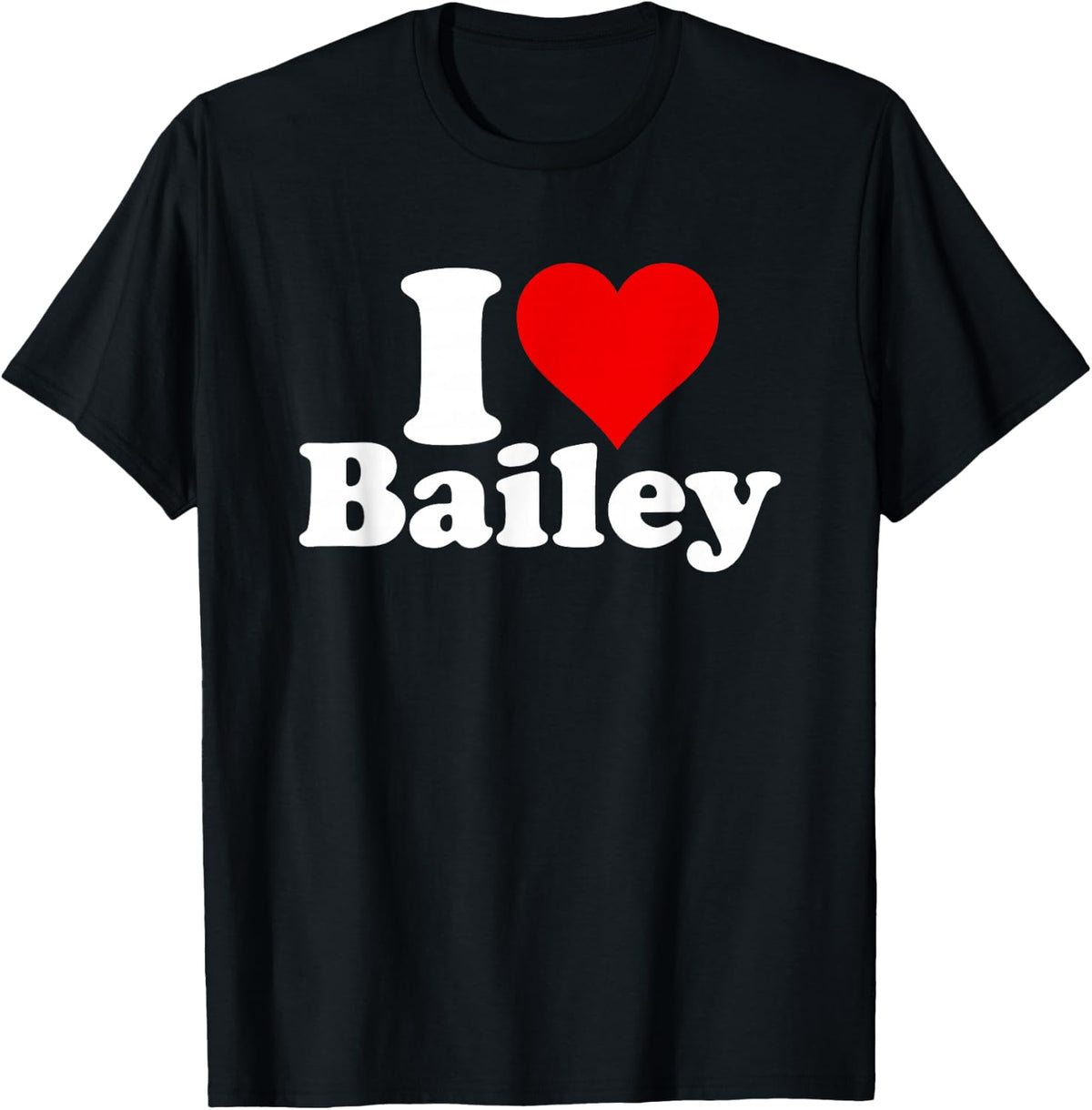 I Heart Love Bailey T-Shirt - Black