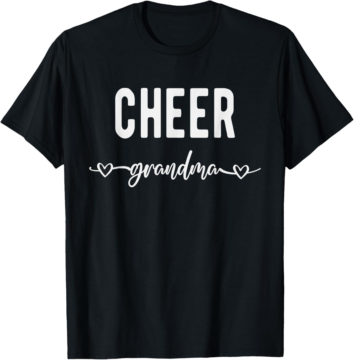 Cheer Grandma Funny Grandmother Cheerleader Cheerleading T-Shirt - Black