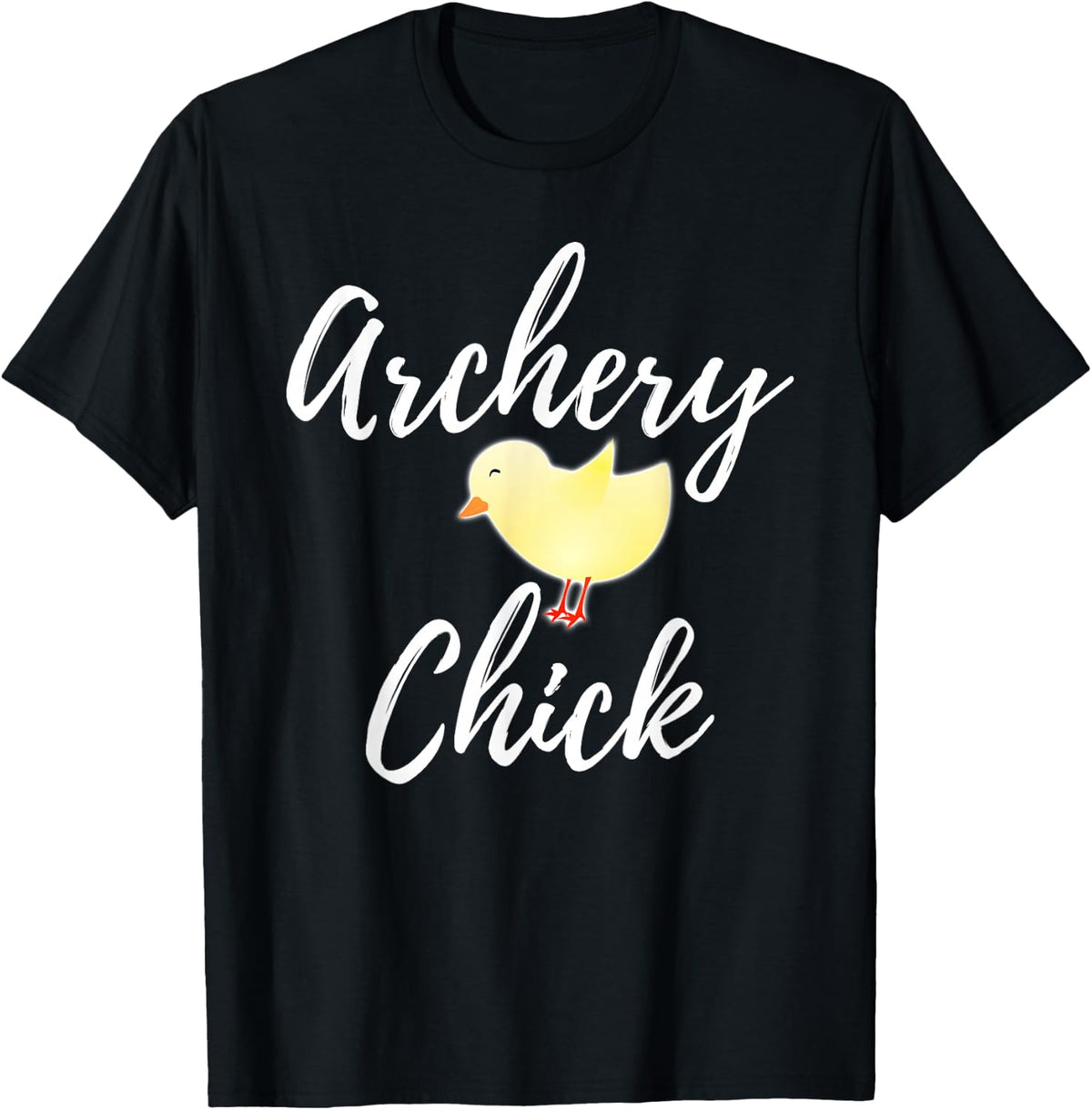 Archery Chick Funny Chicken Pun Sport Women and Girls T-Shirt - Black