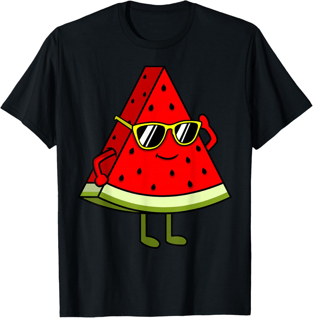 Cute Watermelon For Men Women Girls Summer Watermelon T-Shirt - Black