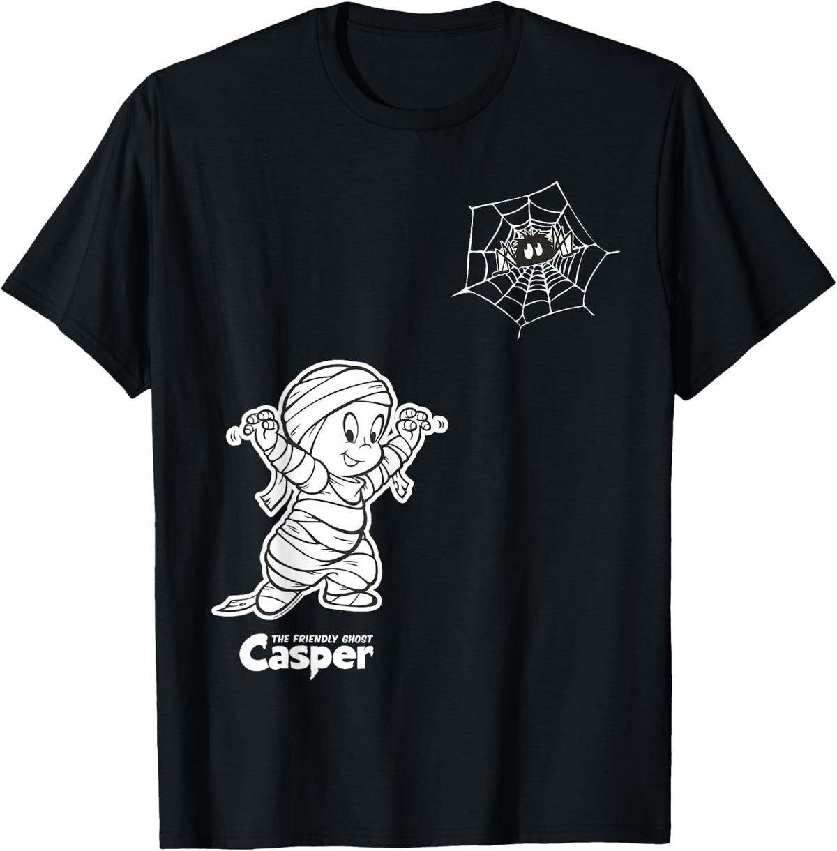 Casper Mummy Ghost Halloween T-Shirt - Black