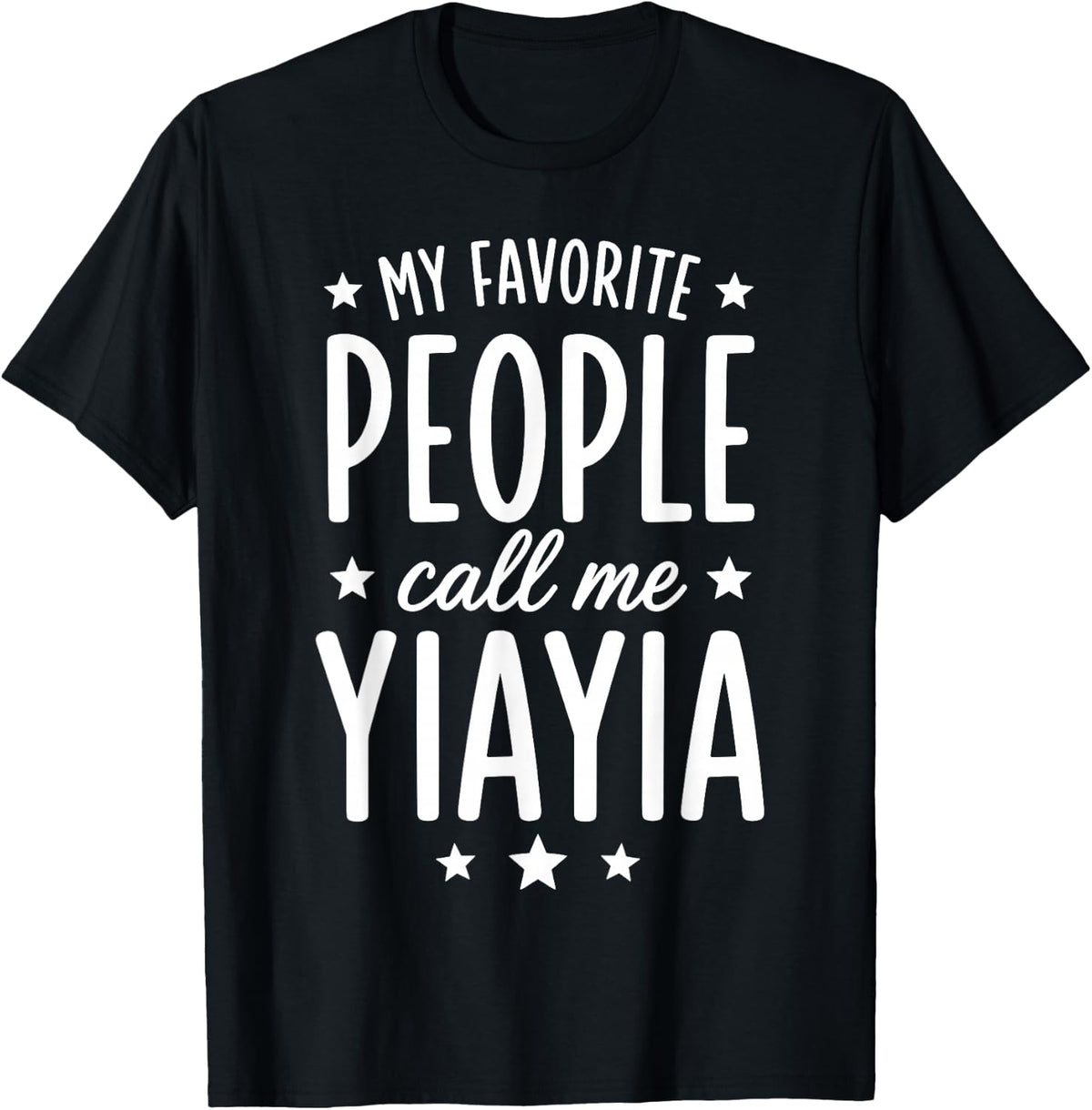 Yiayia Art for Grandma Nana Birthday from Grandkids Yiayia T-Shirt - Black