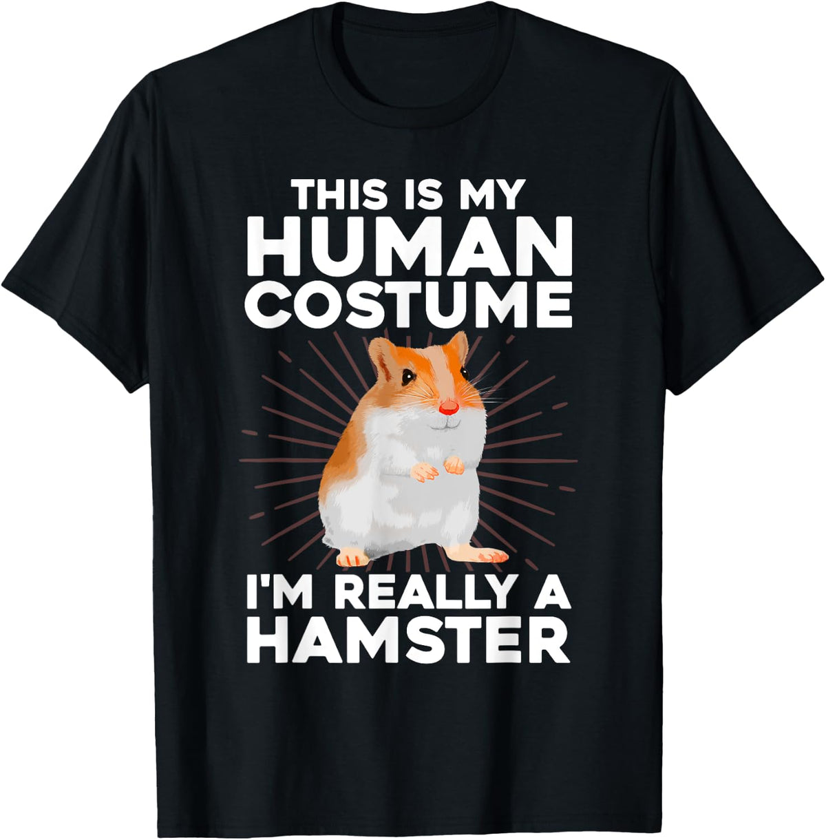 Cool Hamster Costume for Men Women Kids Rodent Hamster Lover T-Shirt - Black
