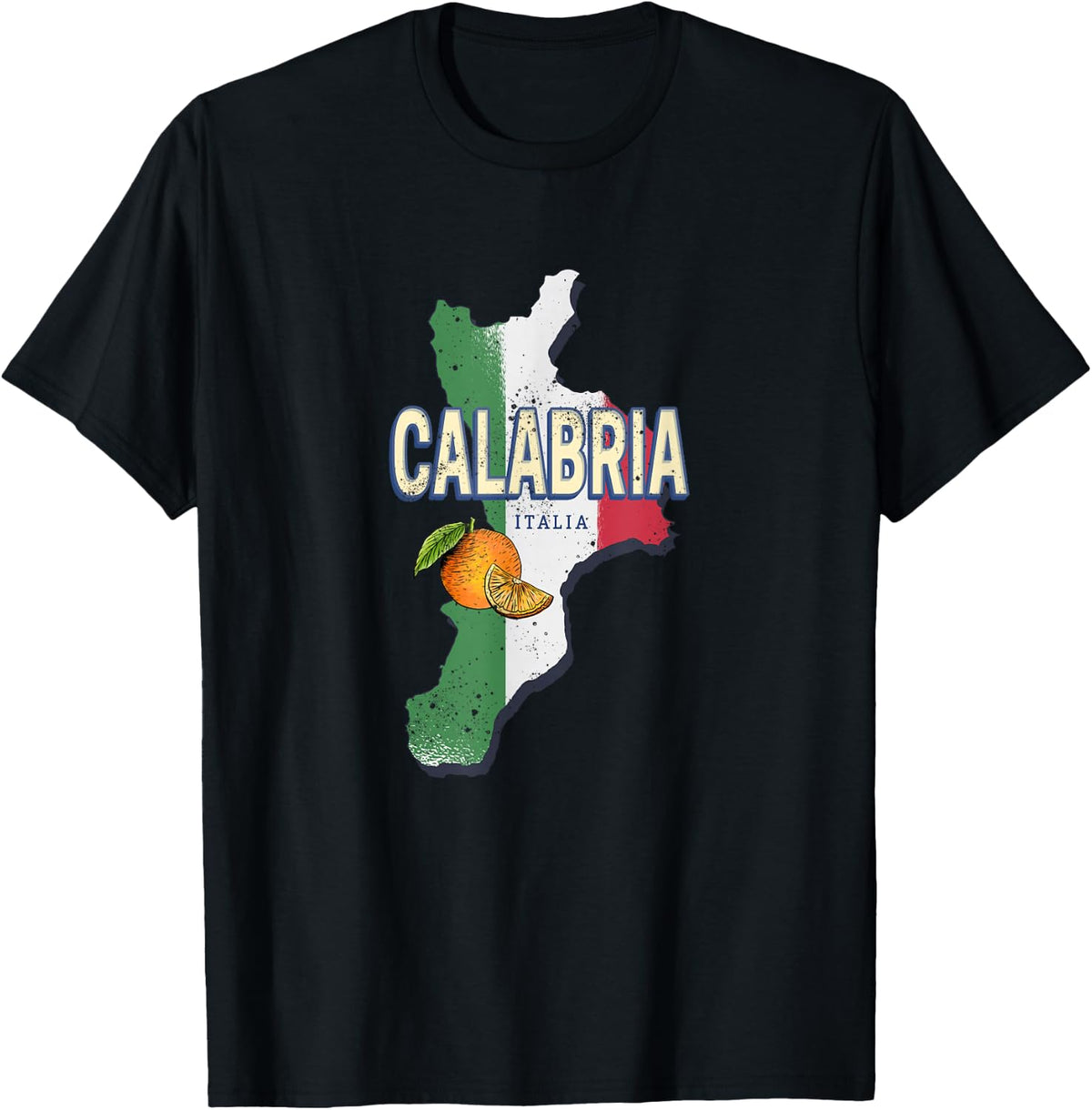 Calabria Italy Retro Region Map Vintage Souvenir T-Shirt - Black
