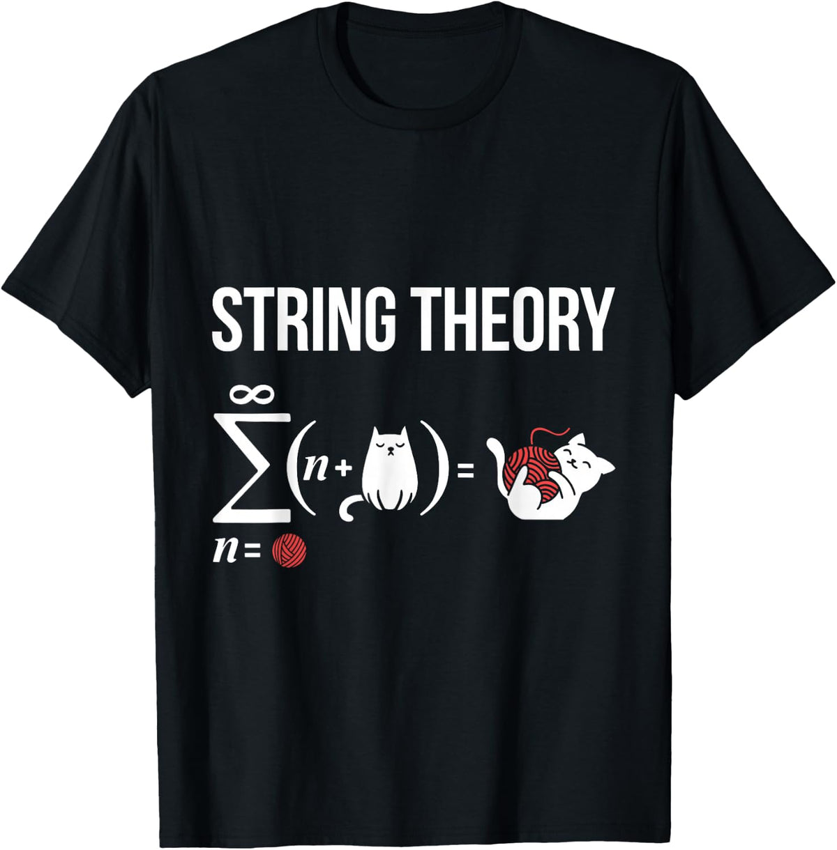Nerd Physics Student Natural Science String Theory T-Shirt - Black