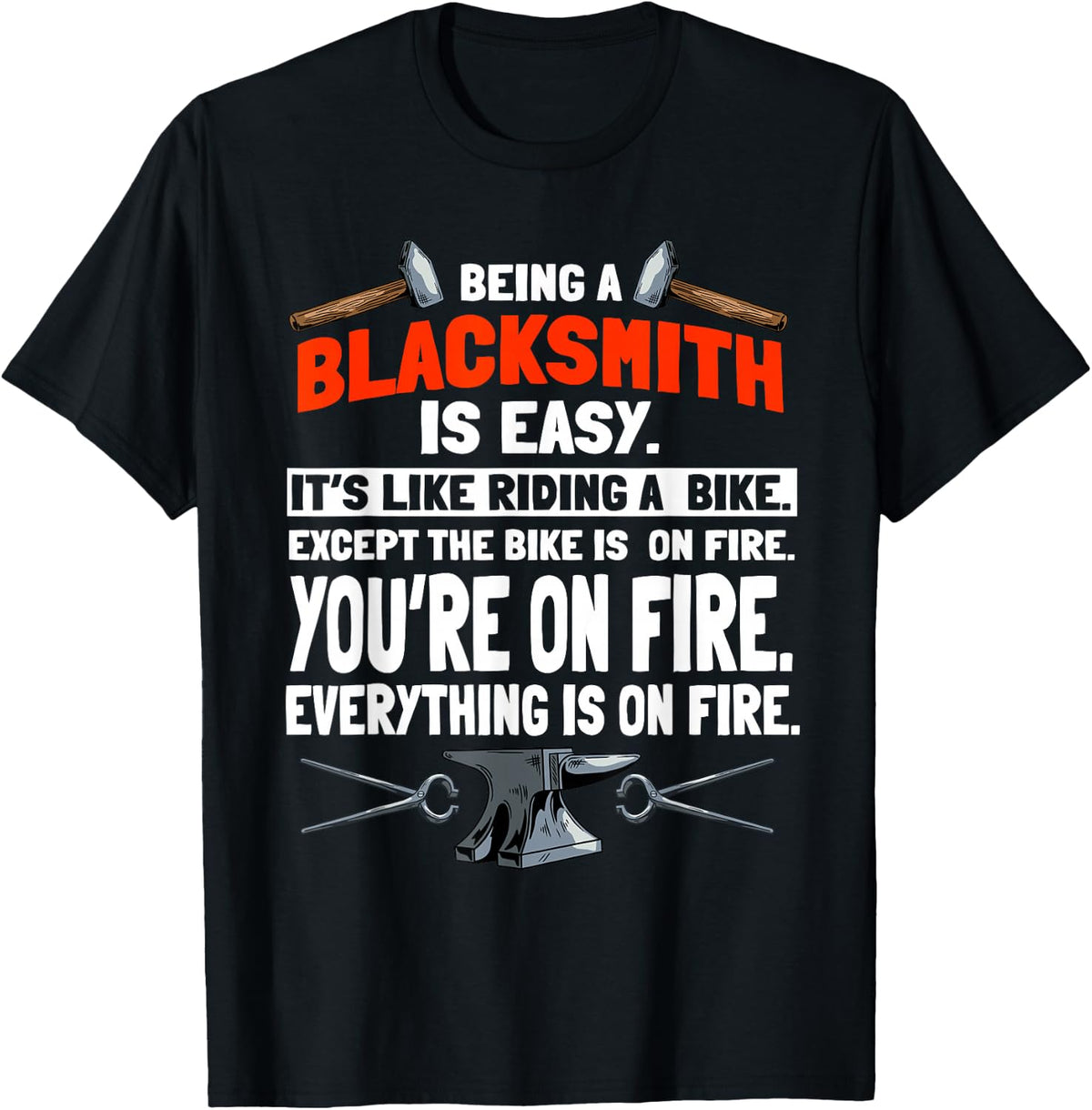 Blacksmith Forge Metalworker Metal Pounder Anvil Tools T-Shirt - Black