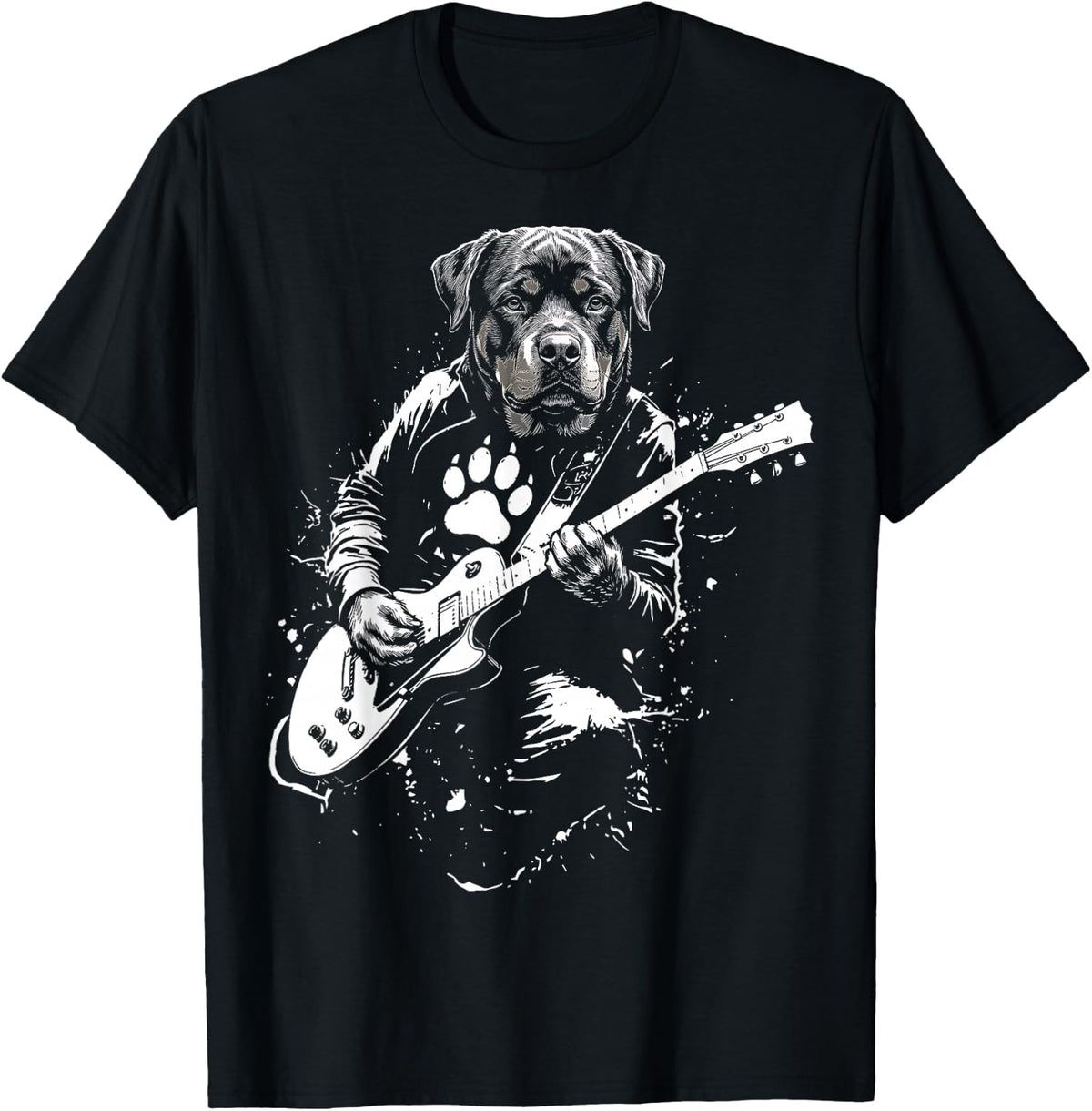 Rottweiler Guitar T-Shirt - Black