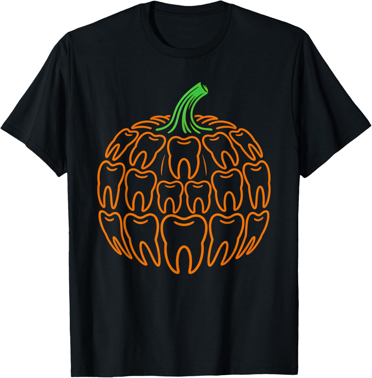 Fall Dental Pumpkin Halloween Autumn Dentist Assistant T-Shirt - Black