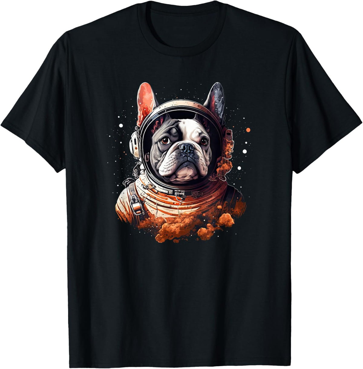 Funny French Bulldog Frenchie Astronaut in the Space T-Shirt - Black