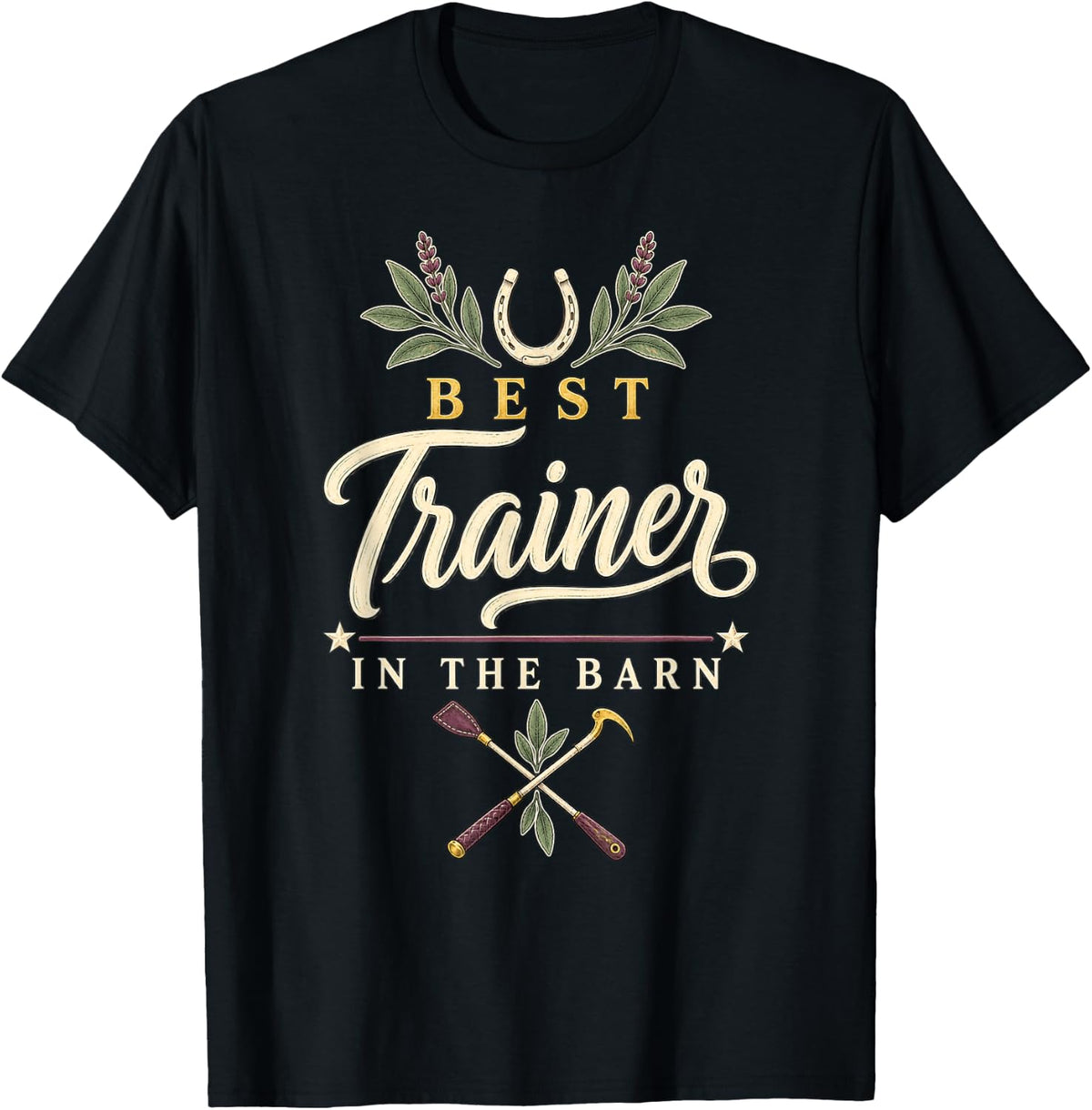 Riding Instructor Horse Trainer Equestrian Barn Lesson T-Shirt - Black