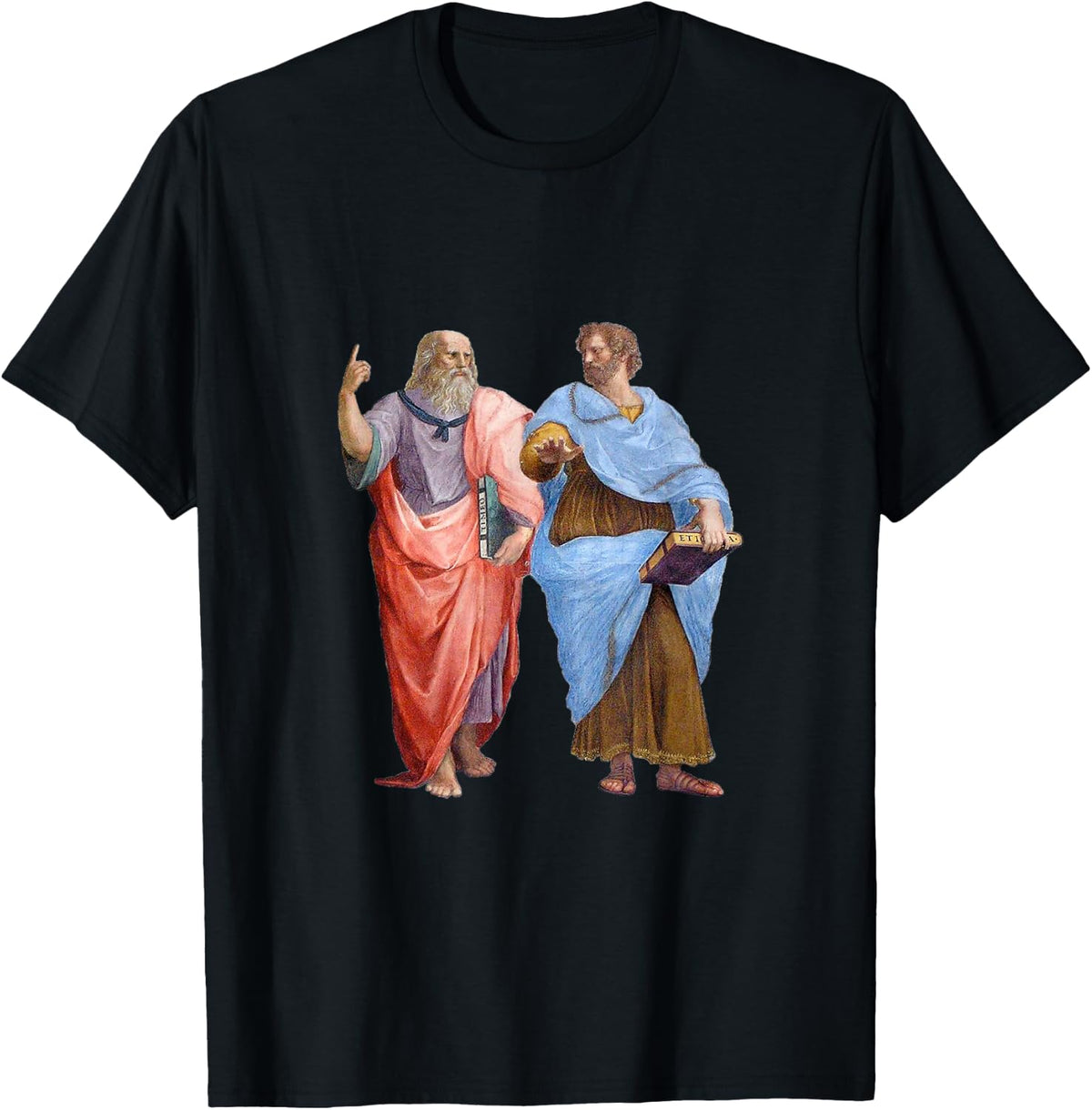 Plato and Aristotle from The School of Athens Renaissance T-Shirt - Black