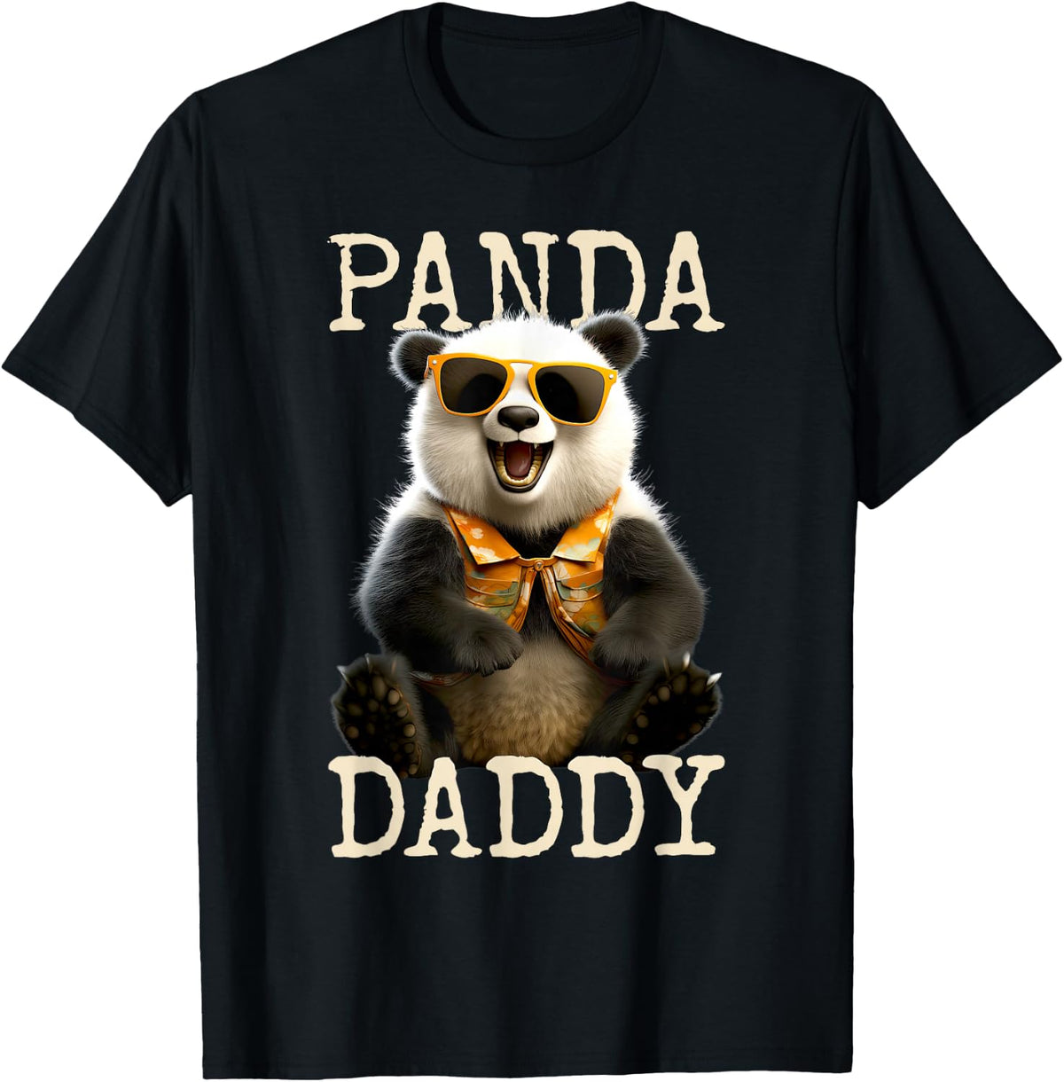 Panda Daddy Papa Pandas Dad Father's Day Panda Bear Father T-Shirt - Black