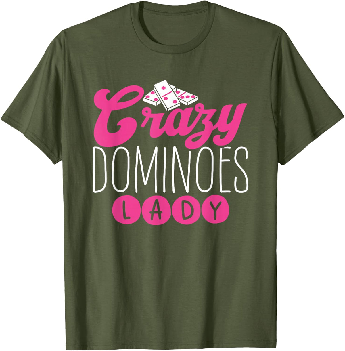 Dominoes Enthusiast Play Dominoes Board Game Grandpa Dad T-Shirt - Olive Green