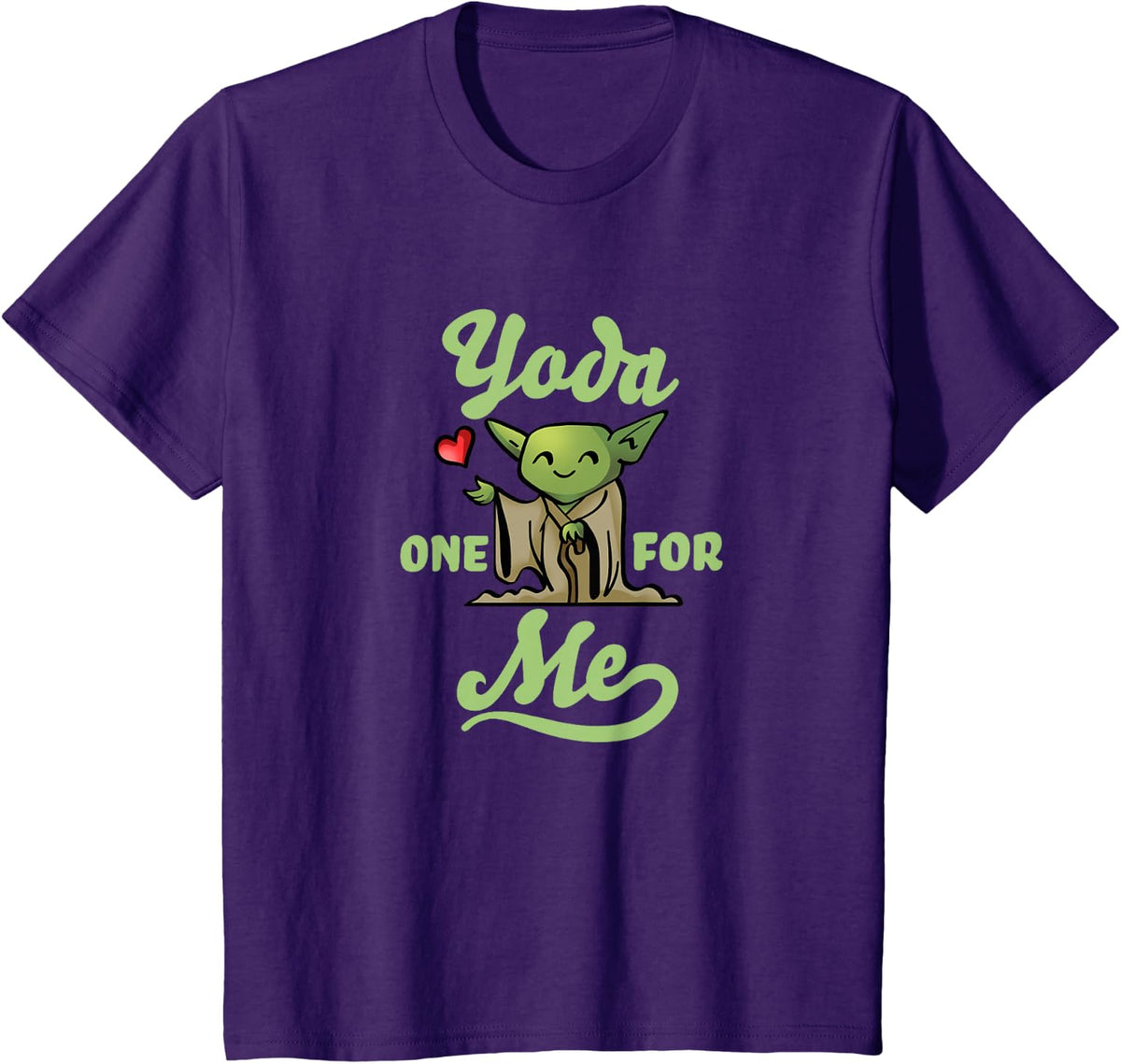 Star Wars Valentine's Day Yoda One For Me V5 T-Shirt - Purple