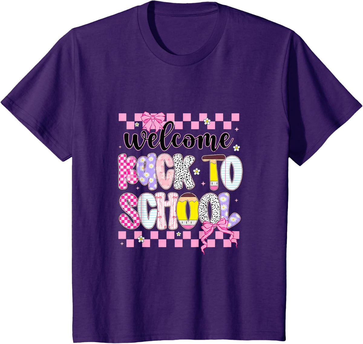 Welcome Back to School Teacher Student First Day Class T-Shirt - Purple