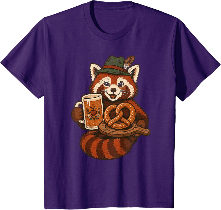 Harvest Red Panda Pretzel Cider T-Shirt - Purple