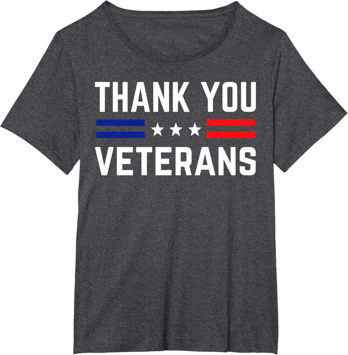 Thank You Veterans Day American Flag USA Flag Patriotic Mens T-Shirt - Dark Heather Grey