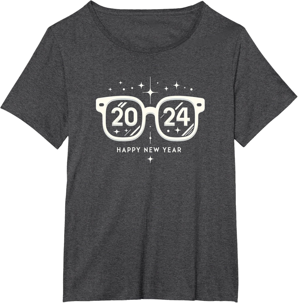 Happy New Year 2024 T-Shirt - Dark Heather Grey