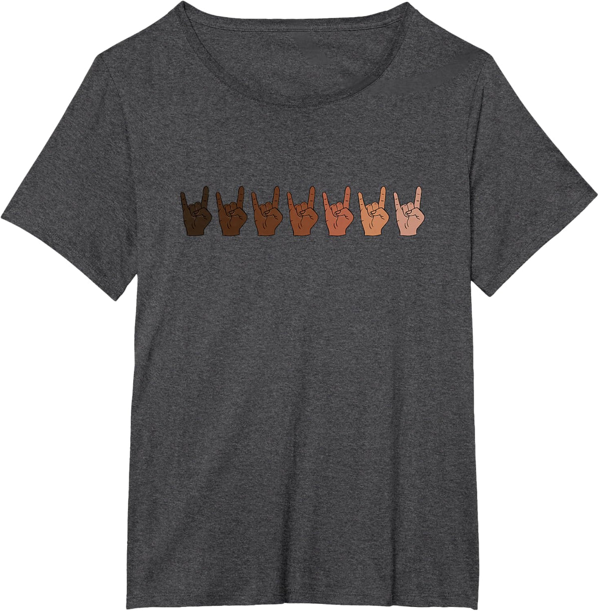 Black Rock Hand African Death Metal Melanin Black Musicians T-Shirt - Dark Heather Grey