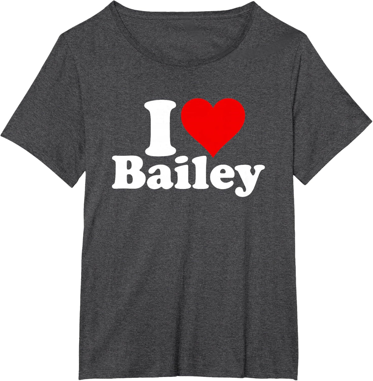 I Heart Love Bailey T-Shirt - Dark Heather Grey