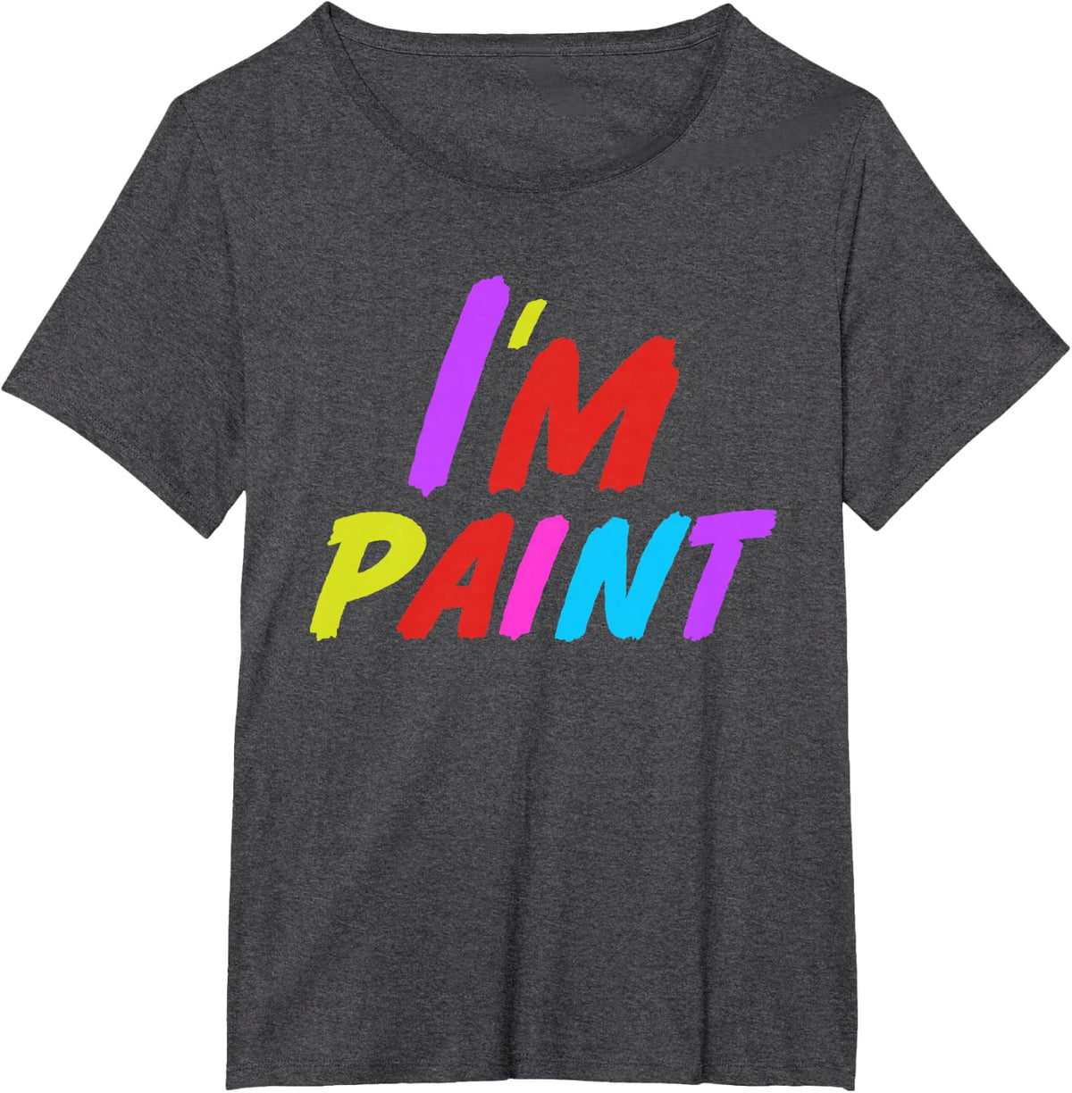 I Heart Love to Finger Paint I'm Paint Cute Couple Valentine T-Shirt - Dark Heather Grey
