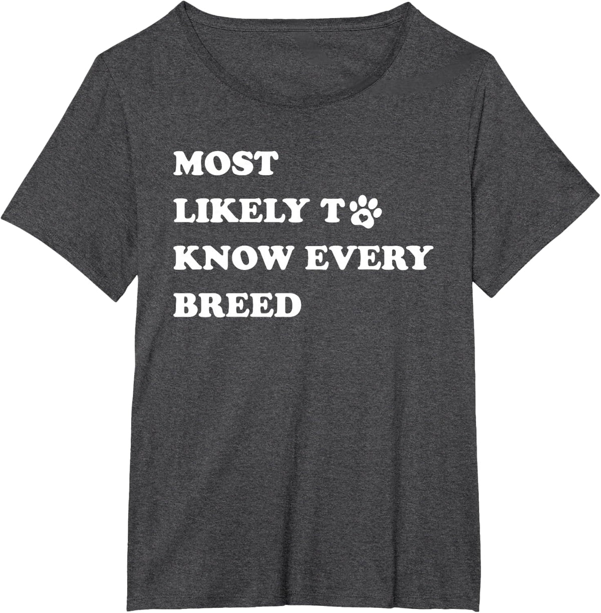 Funny Veterinarian Humor Most Likely to Know Every Breed T-Shirt - Dark Heather Grey