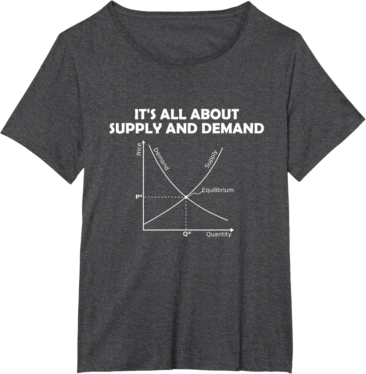 Math Economics Supply and Demand T Shirt Gift School T-Shirt - Dark Heather Grey