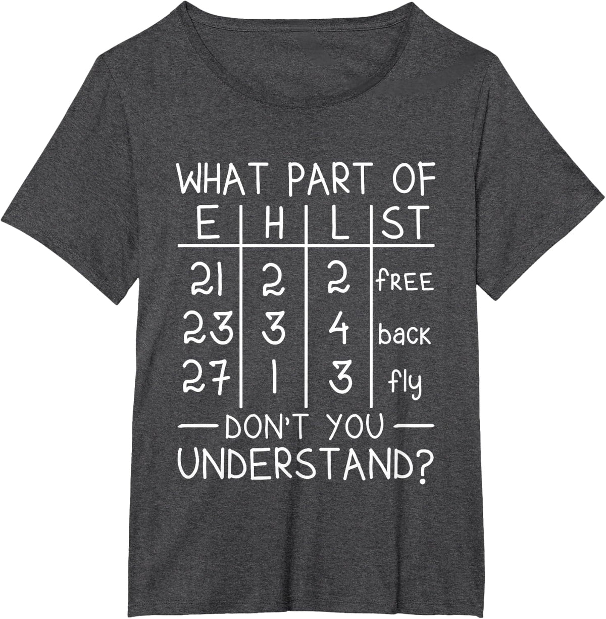Swimming Swimmer What Part Don't You Understand Swim Team T-Shirt - Dark Heather Grey