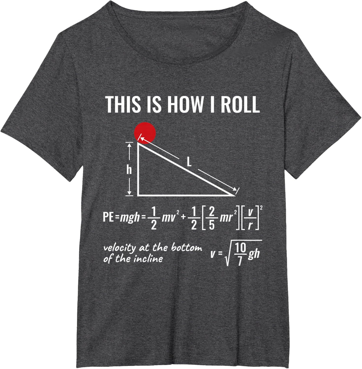 Physics Equation, Funny, This is How I Roll, Physicist T-Shirt - Dark Heather Grey