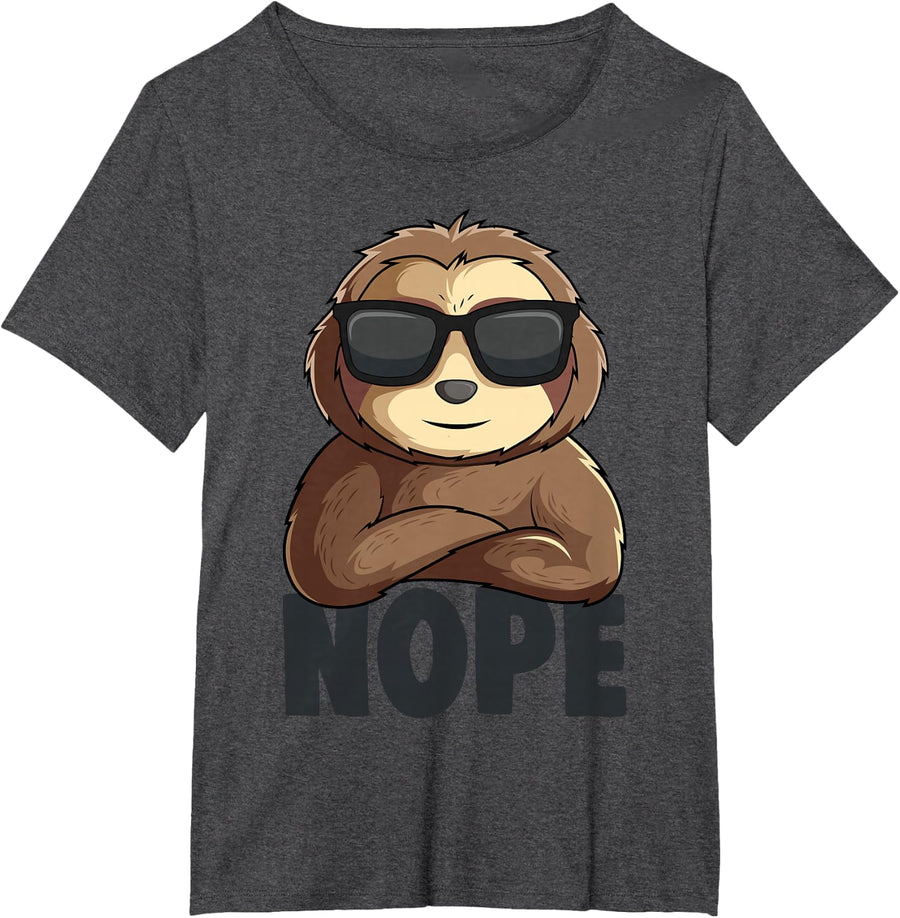 Sloth Children Girls Ladies T-Shirt - Dark Heather Grey