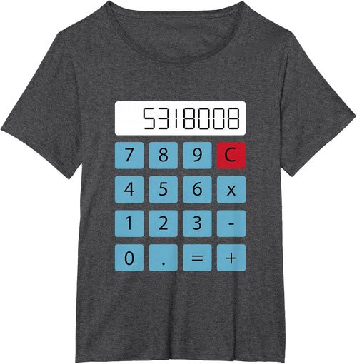 "Boobies" Calculator Upside Down Funny Apparel T-Shirt - Dark Heather Grey