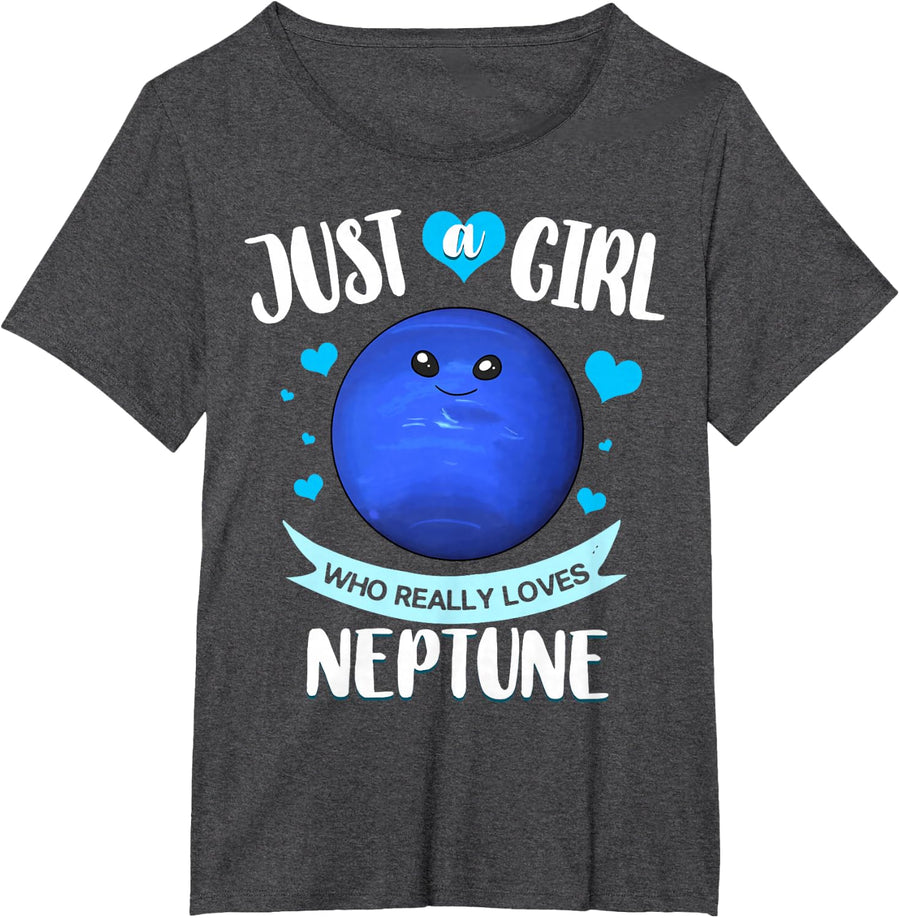Neptune Planet Ring Solar System T-Shirt - Dark Heather Grey