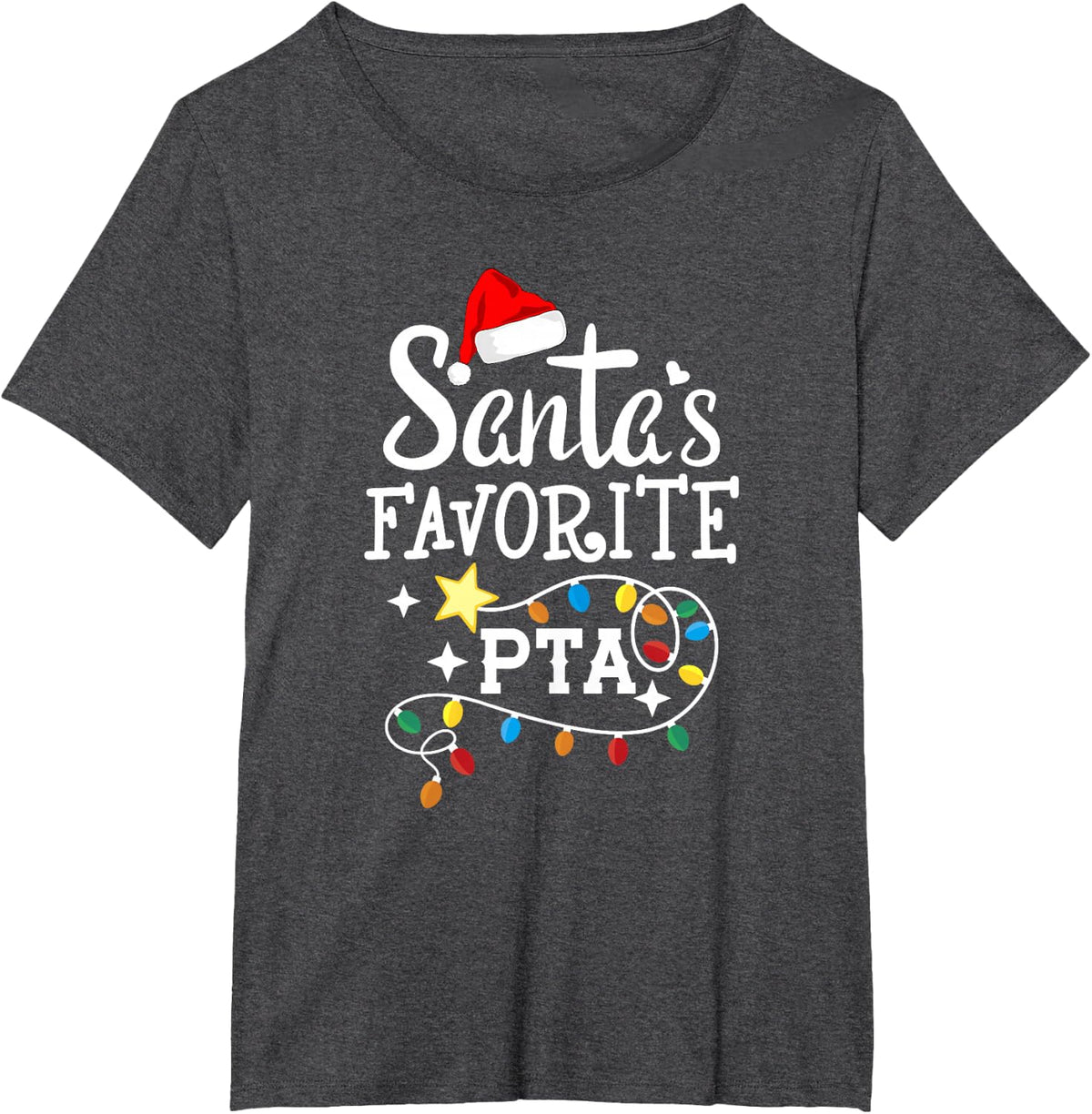 Christmas Physical Therapist Assistant Santa's Favorite PTA T-Shirt - Dark Heather Grey