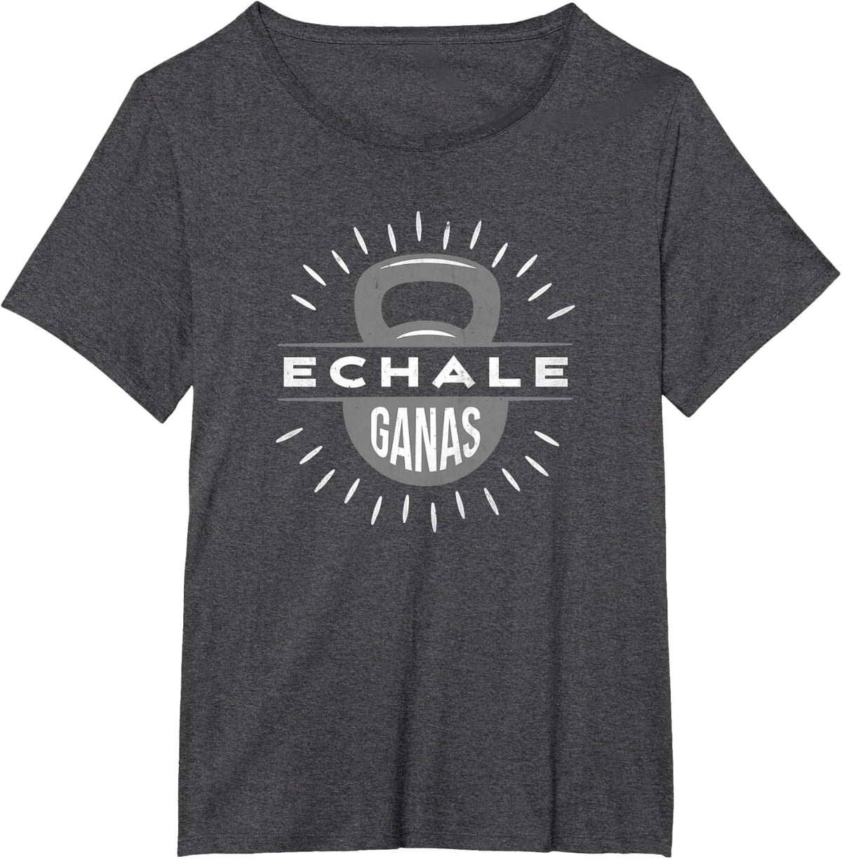 Echale Ganas kettlebell gym exercise weightlifting vintage T-Shirt - Dark Heather Grey