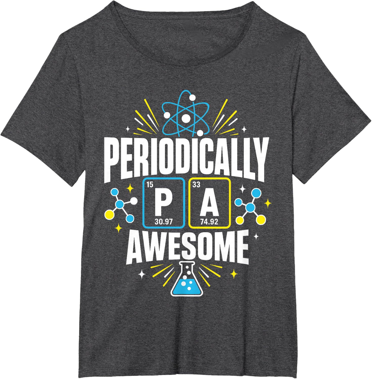 Science Atom Laboratory Physics Teacher Student T-Shirt - Dark Heather Grey