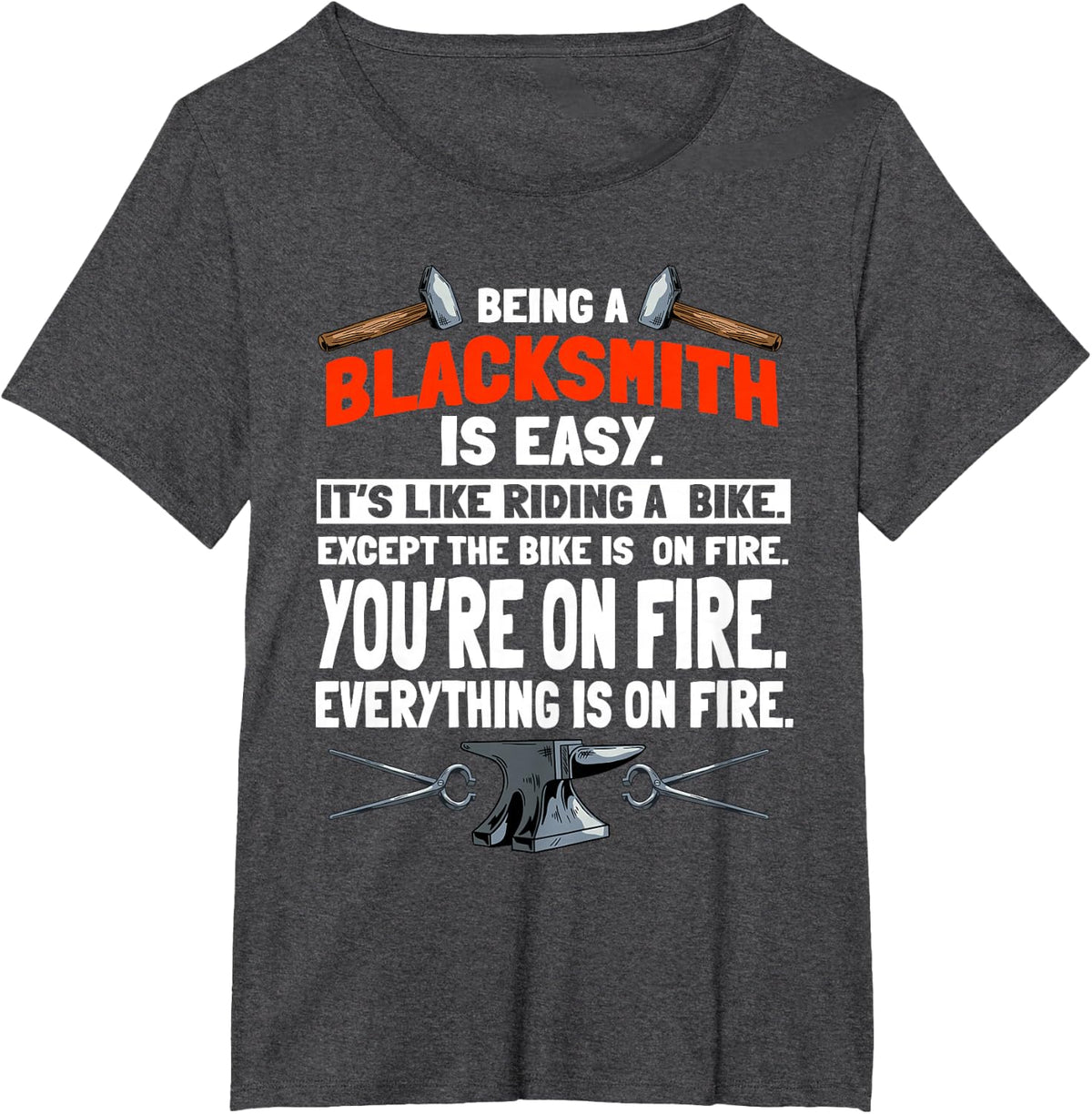 Blacksmith Forge Metalworker Metal Pounder Anvil Tools T-Shirt - Dark Heather Grey