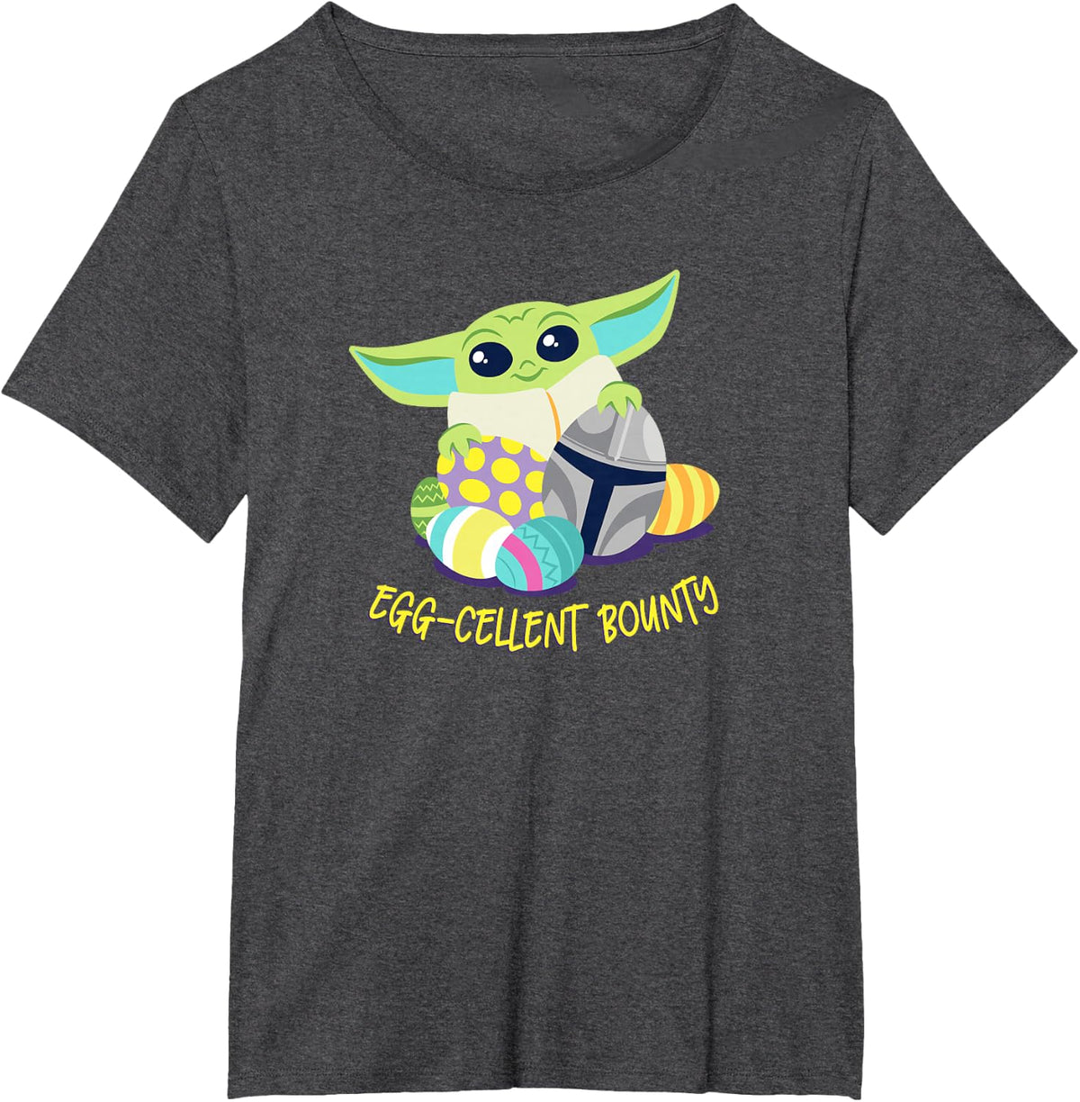 Star Wars The Mandalorian Grogu Easter Egg Cellent Bounty T-Shirt - Dark Heather Grey